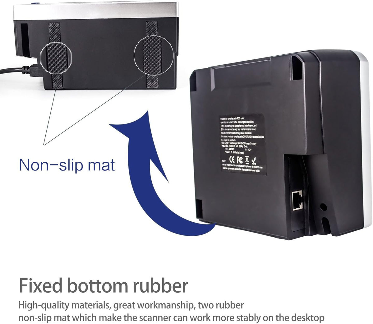 2D QR Barcode Scanner, Omnidirectional Hands-Free Automatic Barcode Reader, Pack of 2 I352896