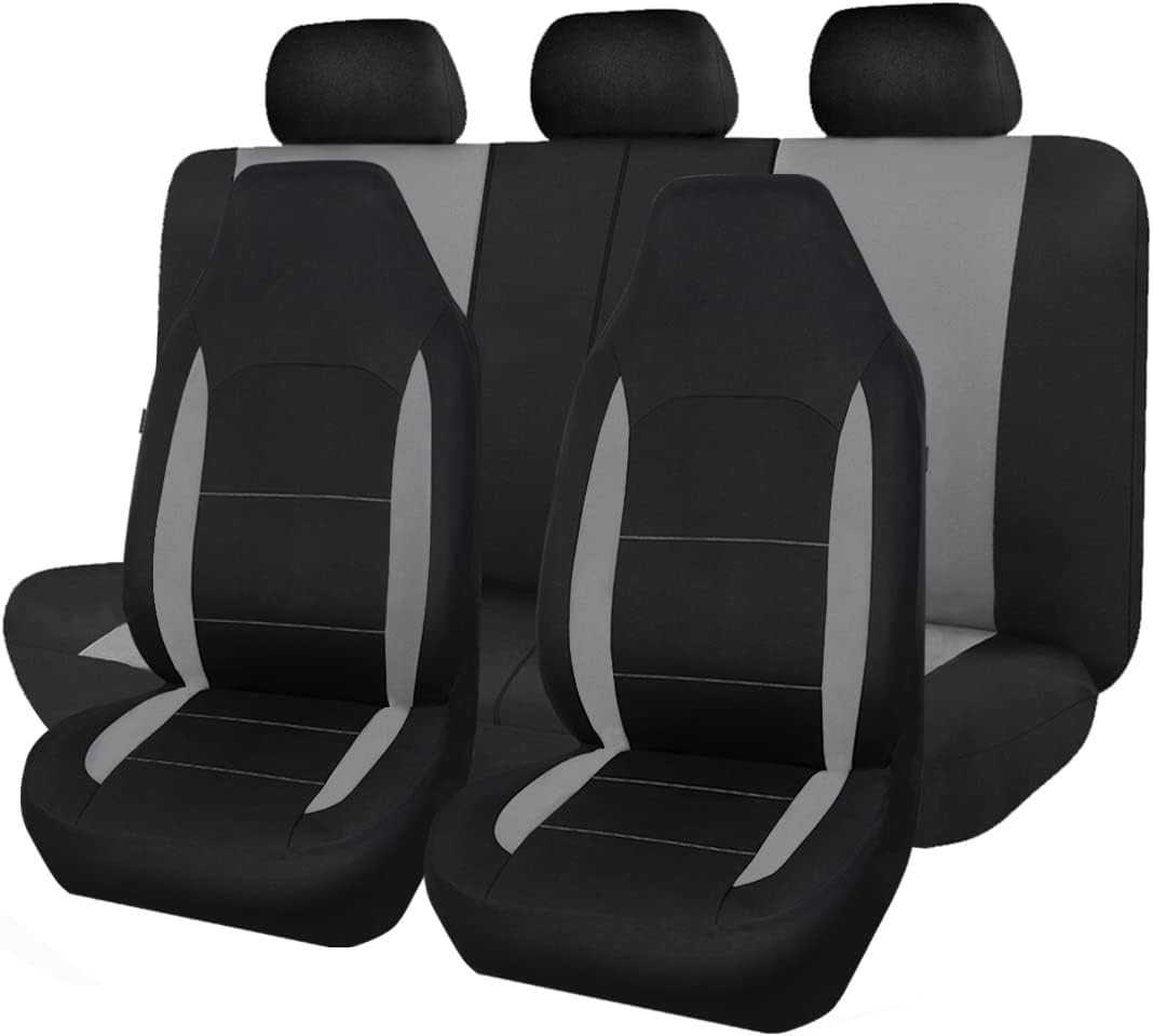 Black Purple Polyester Car Seat Covers Full Set Low Back Pack of 2 L938182