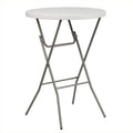 Round Bar Height Folding Table in White G3928