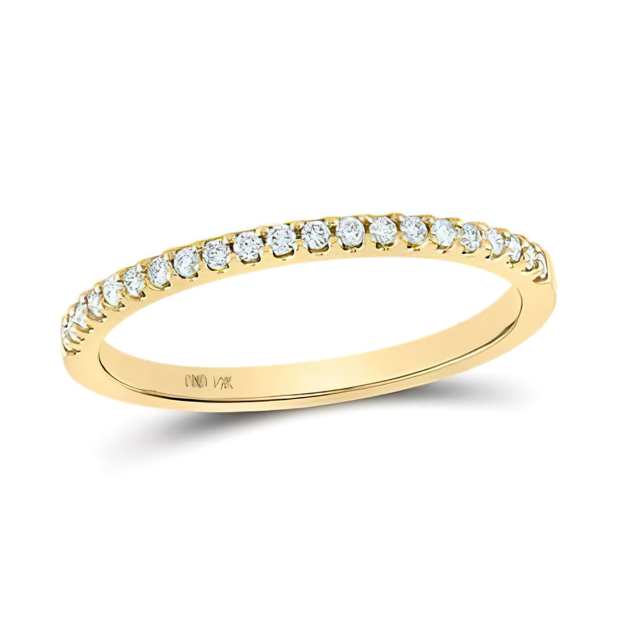 14k Yellow Gold Prong Set Diamond Ring Band Size 7 M8967