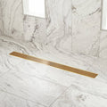 Polished Brass Linear Shower Drain with Drain Flange I5843