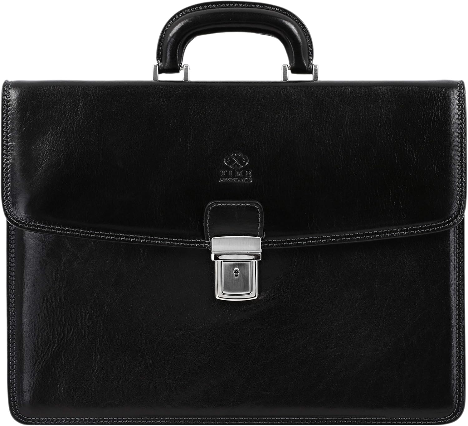 Brown Full Grain Leather Laptop Briefcase E532755