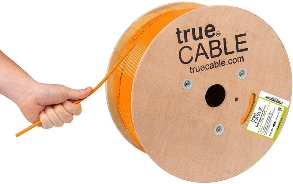 Cat6A Plenum (CMP) 1000ft Purple 23AWG 4 Pair Solid Bare Copper Bulk Ethernet Cable F2847