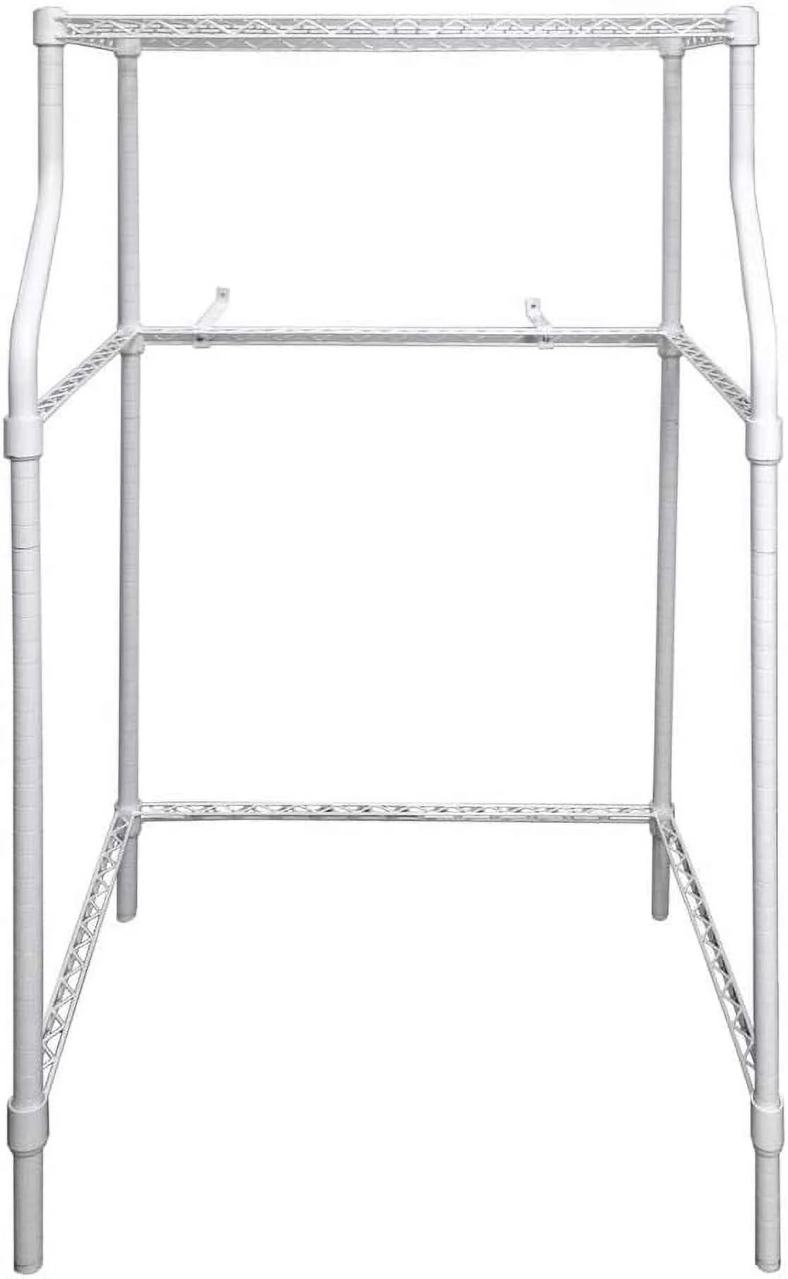 Laundry Sand, Space-Saving Washer-And-Dryer Rack, 23.6" D X 29.5" W X 53.1" H, White O1720