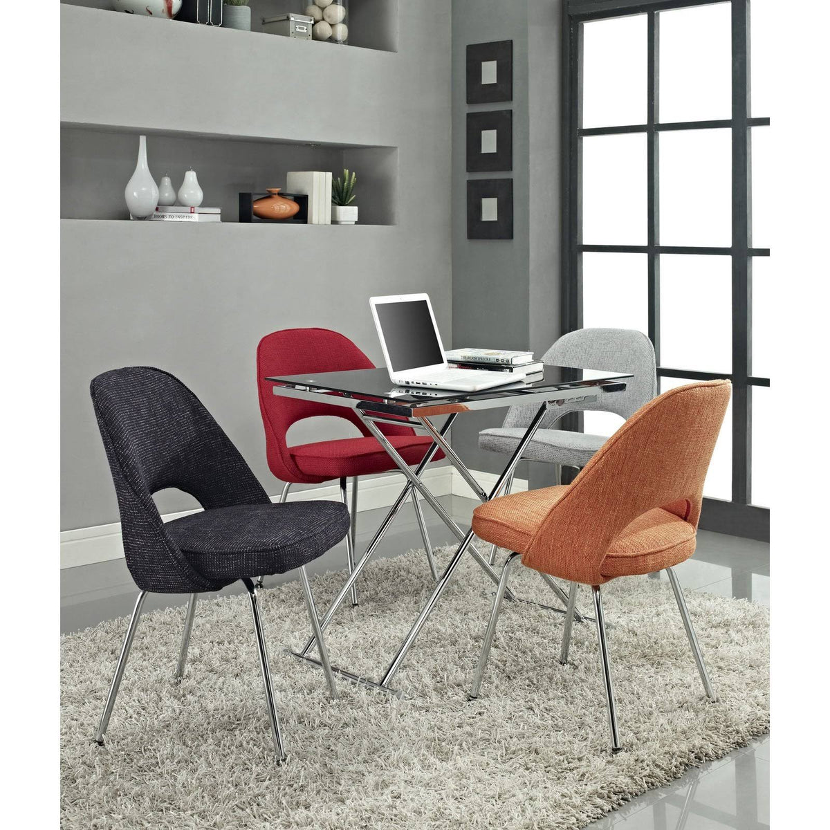 Oatmeal Fabric Dining Side Chair T5497