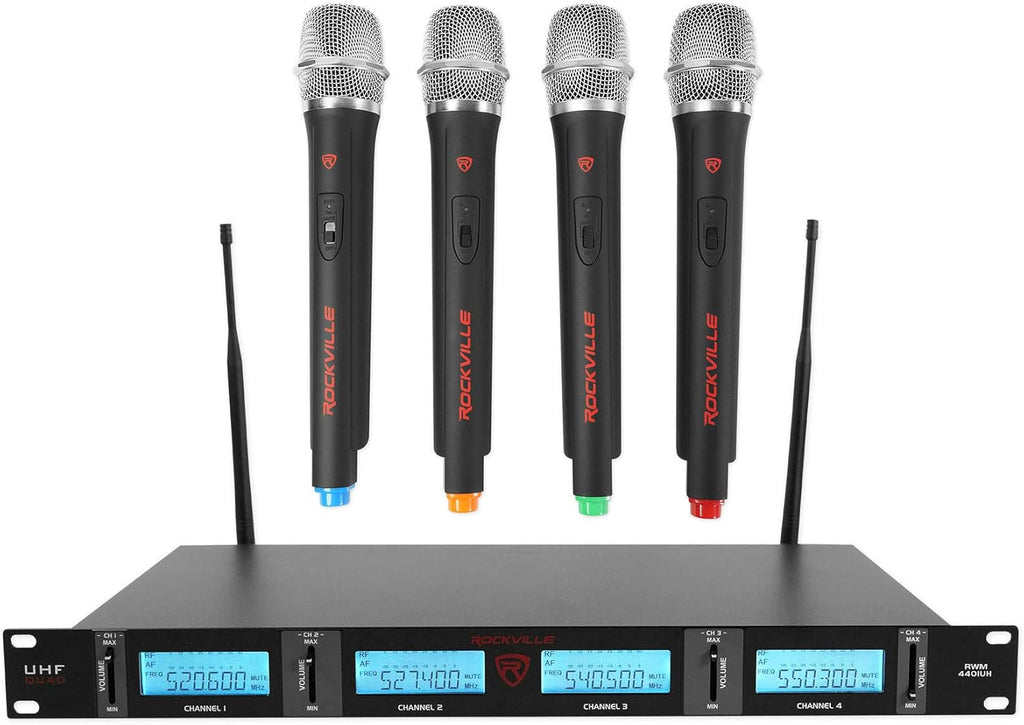 Quad Wireless UHF Handheld/Headset Microphone System 20 Channel N8769