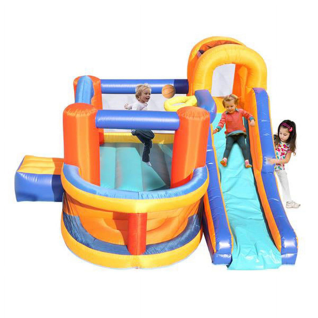 Inflatable Bounce House Slide Bouncer with Basketball Hoop Climbing Wall A814118