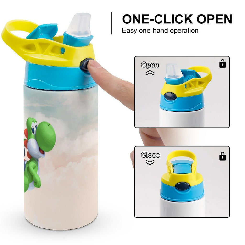 Insulated Water Bottle with Straw Stainless Steel Cup W847
