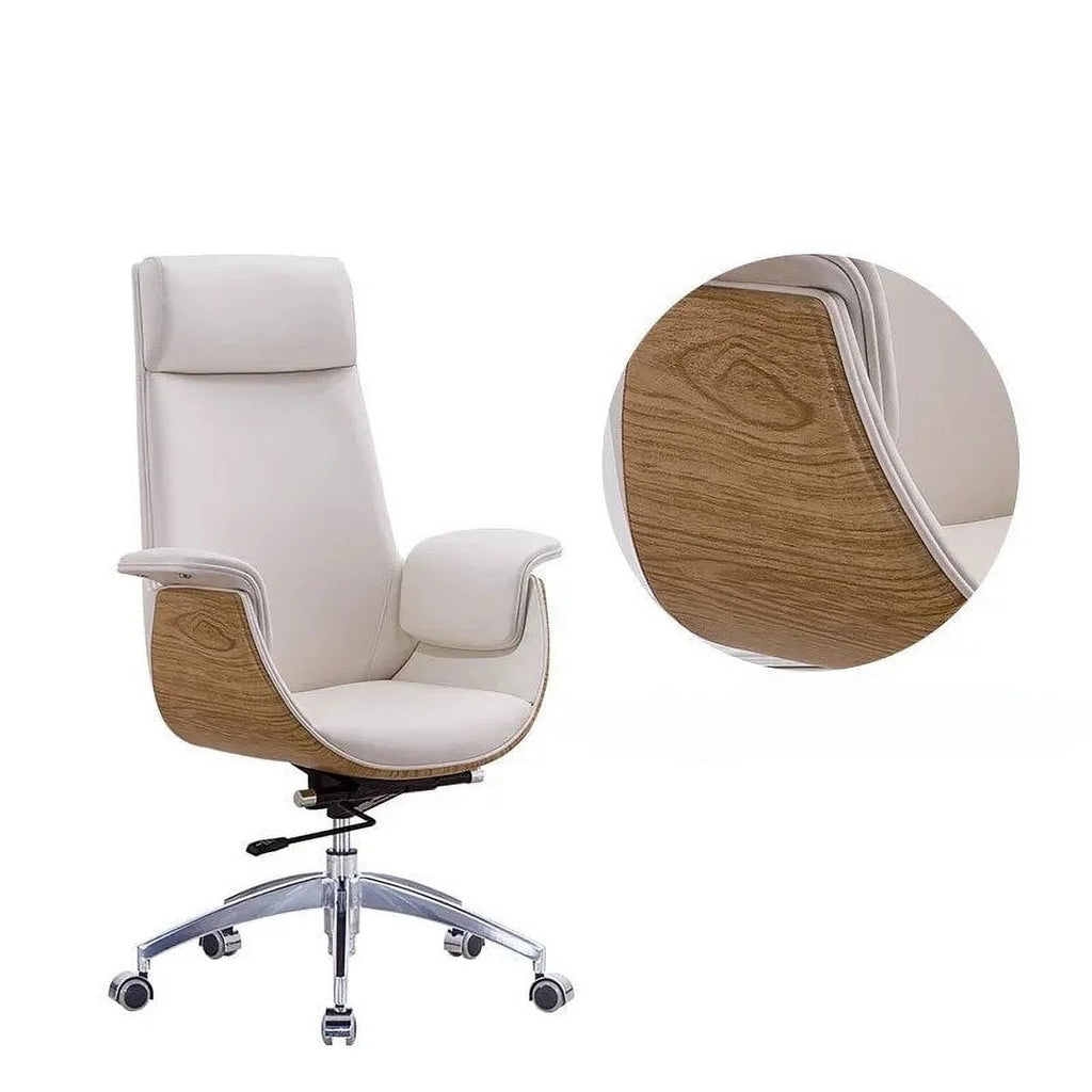 Leather Office Chair Swivel Lifting V786603