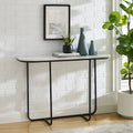 Faux White Marble Curved Console Table R477