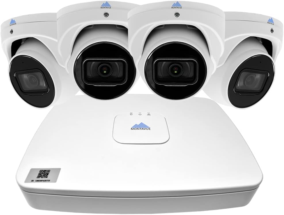 4K 8ch NVR PoE IP Camera System with 4 8MP Audio Turret Cameras, 2TB Hard Drive Z176