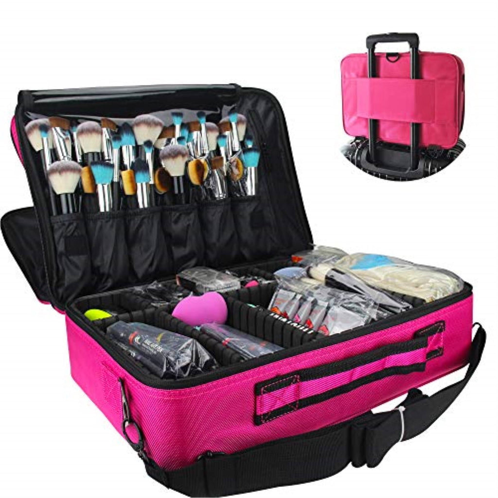 3 Layer Makeup Train Case Cosmetic Organizer Storage Brush Box C404079