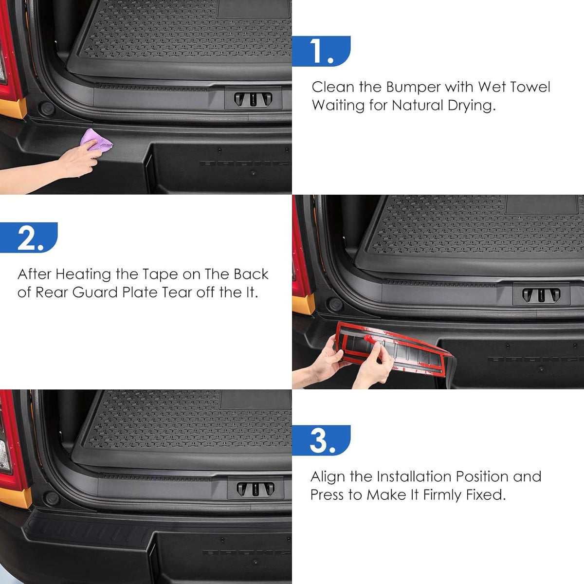 Black Scratch Resistant Car Bumper Guard Pack of 2 D7965