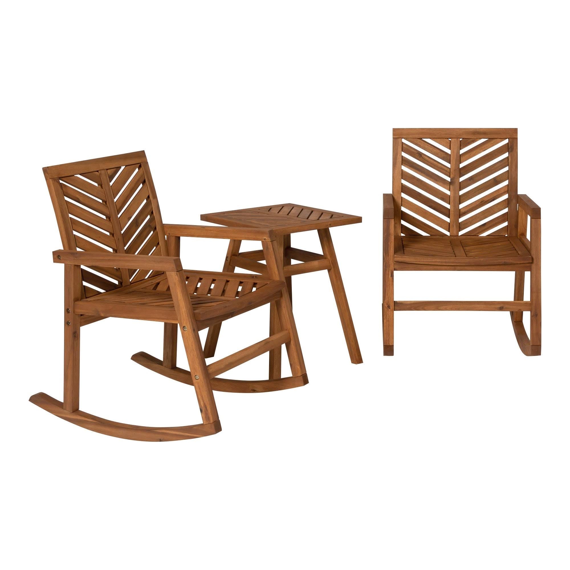 3-Piece Acacia Chevron Dining Set V27898