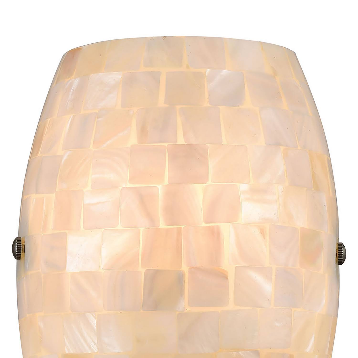 Satin Nickel 1-Light Sconce with Glass/Capiz Shells L595