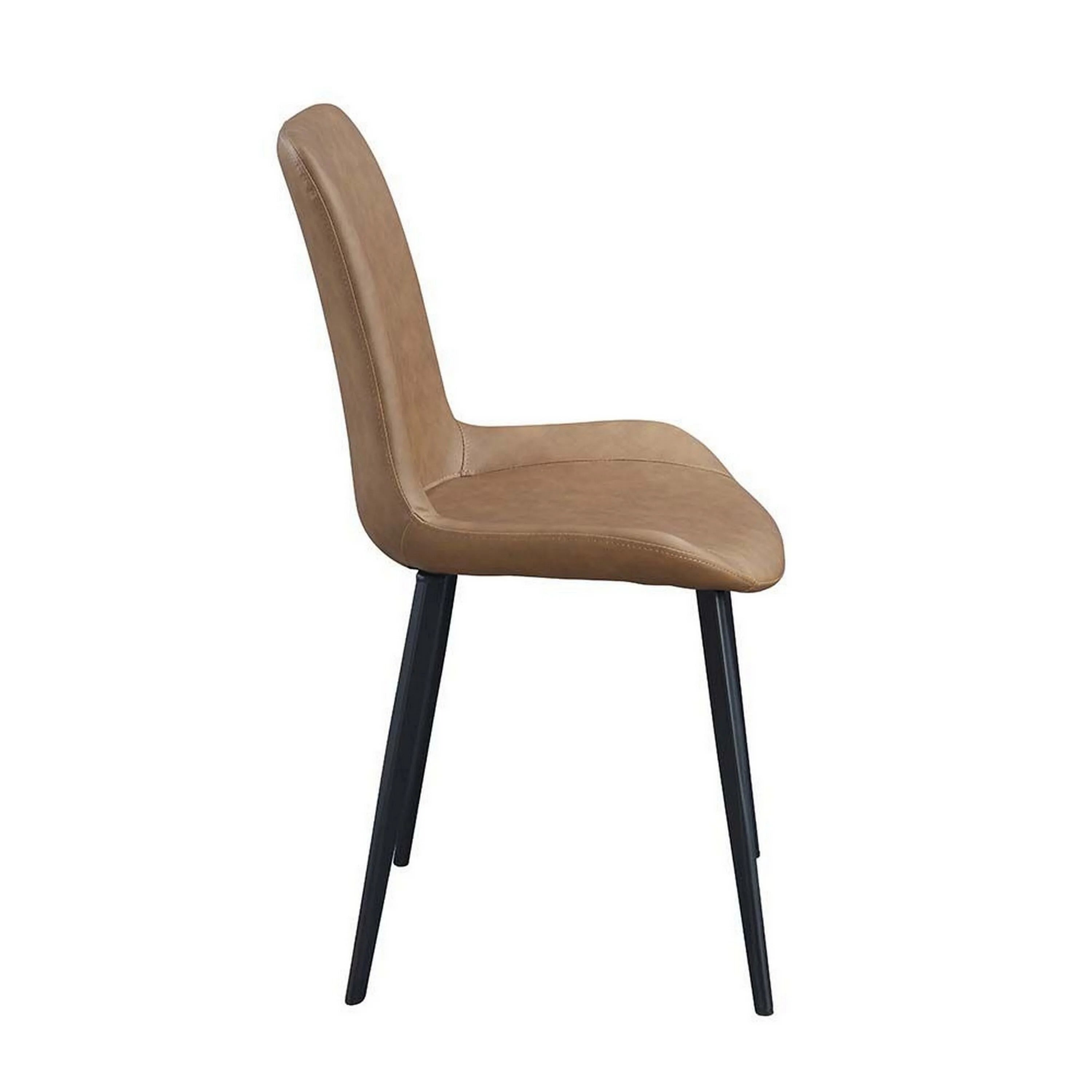 Tan Brown Vegan Leather Dining Chair, Set of 2 X748928