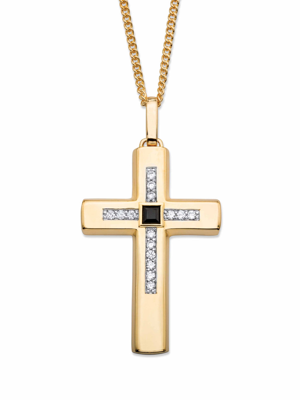 Gold-Plated 22" Cross Pendant Necklace K16082