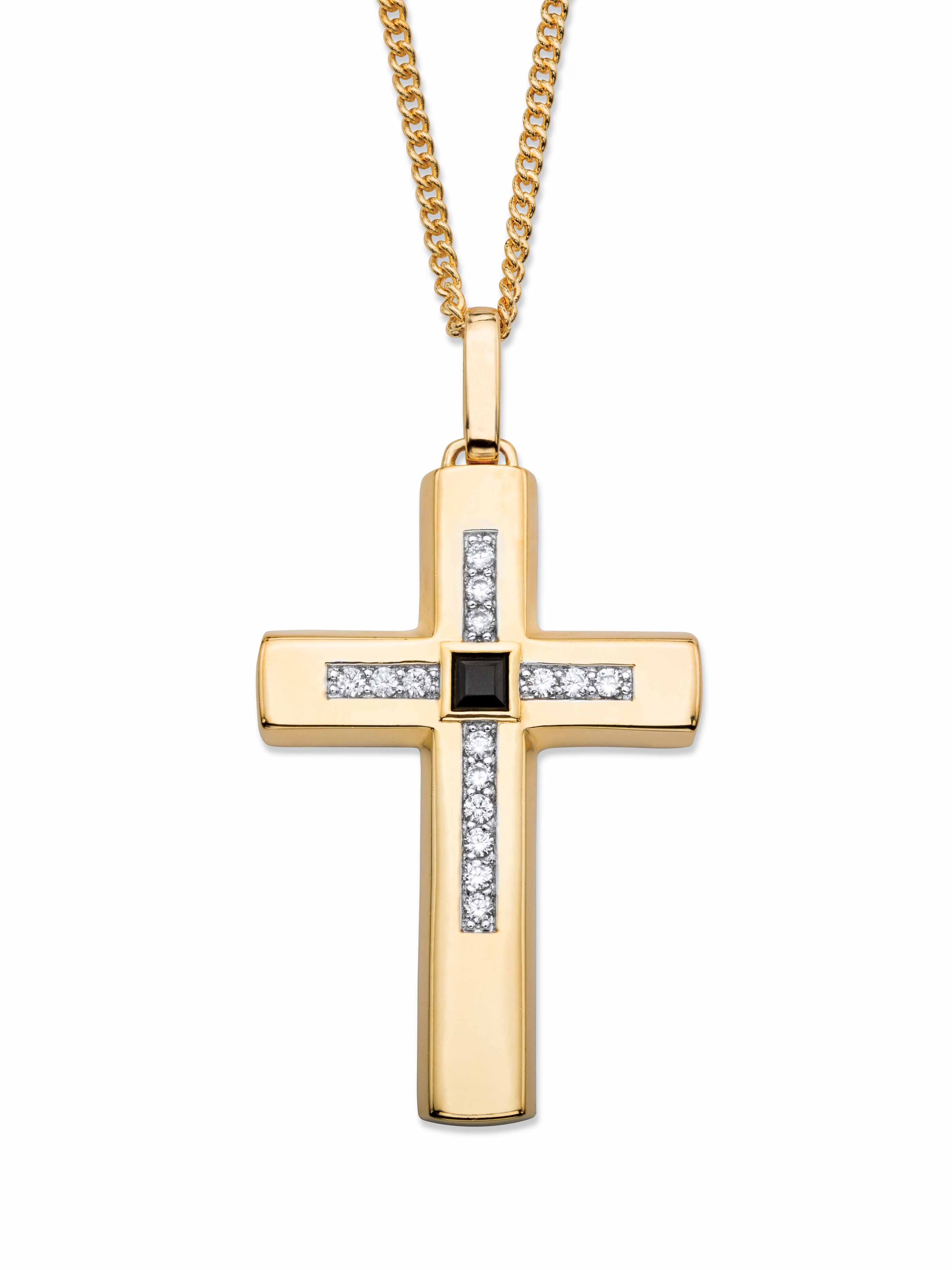 Gold-Plated 22" Cross Pendant Necklace K16082