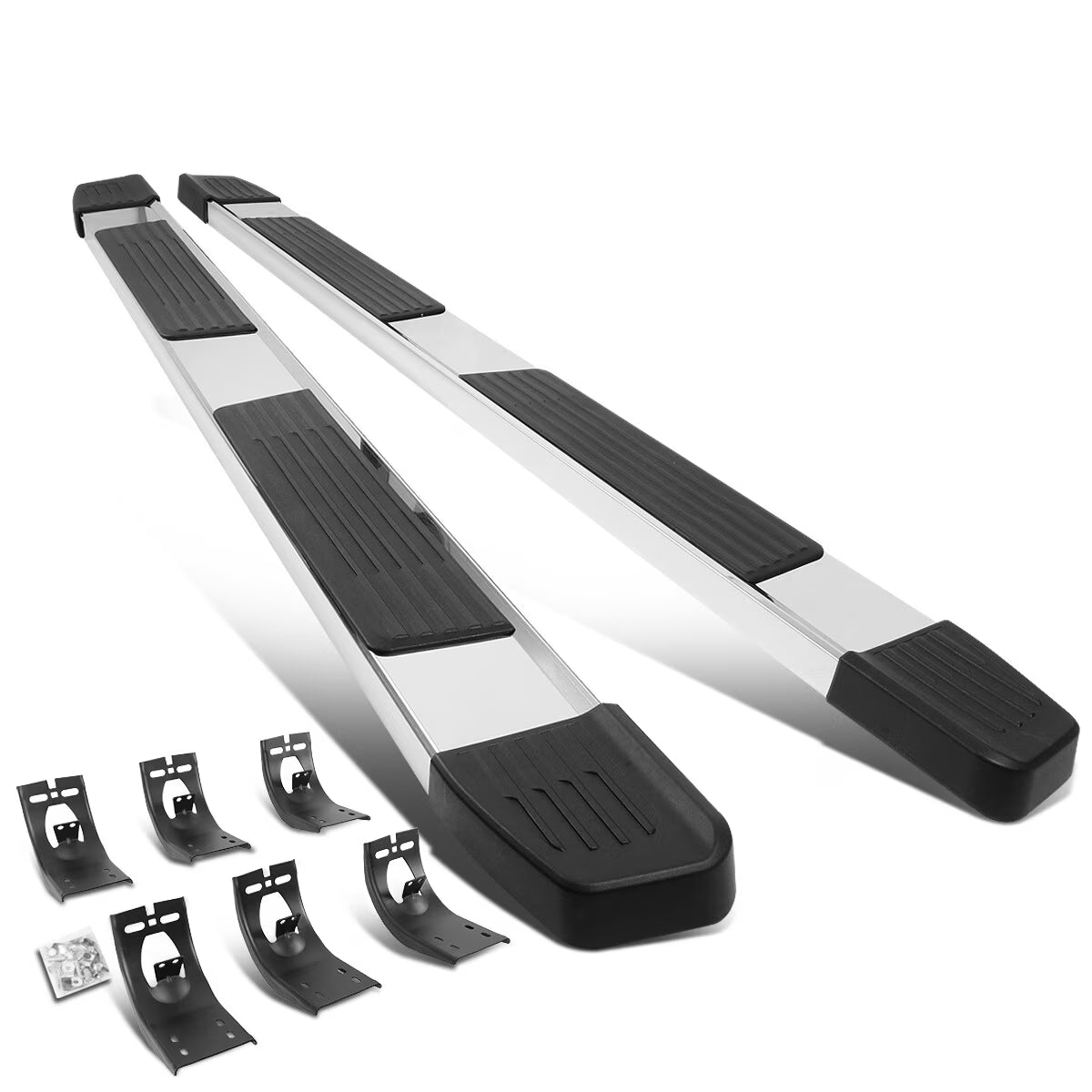 Pair 6" SS Flat Step Nerf Bar Running Boards W873