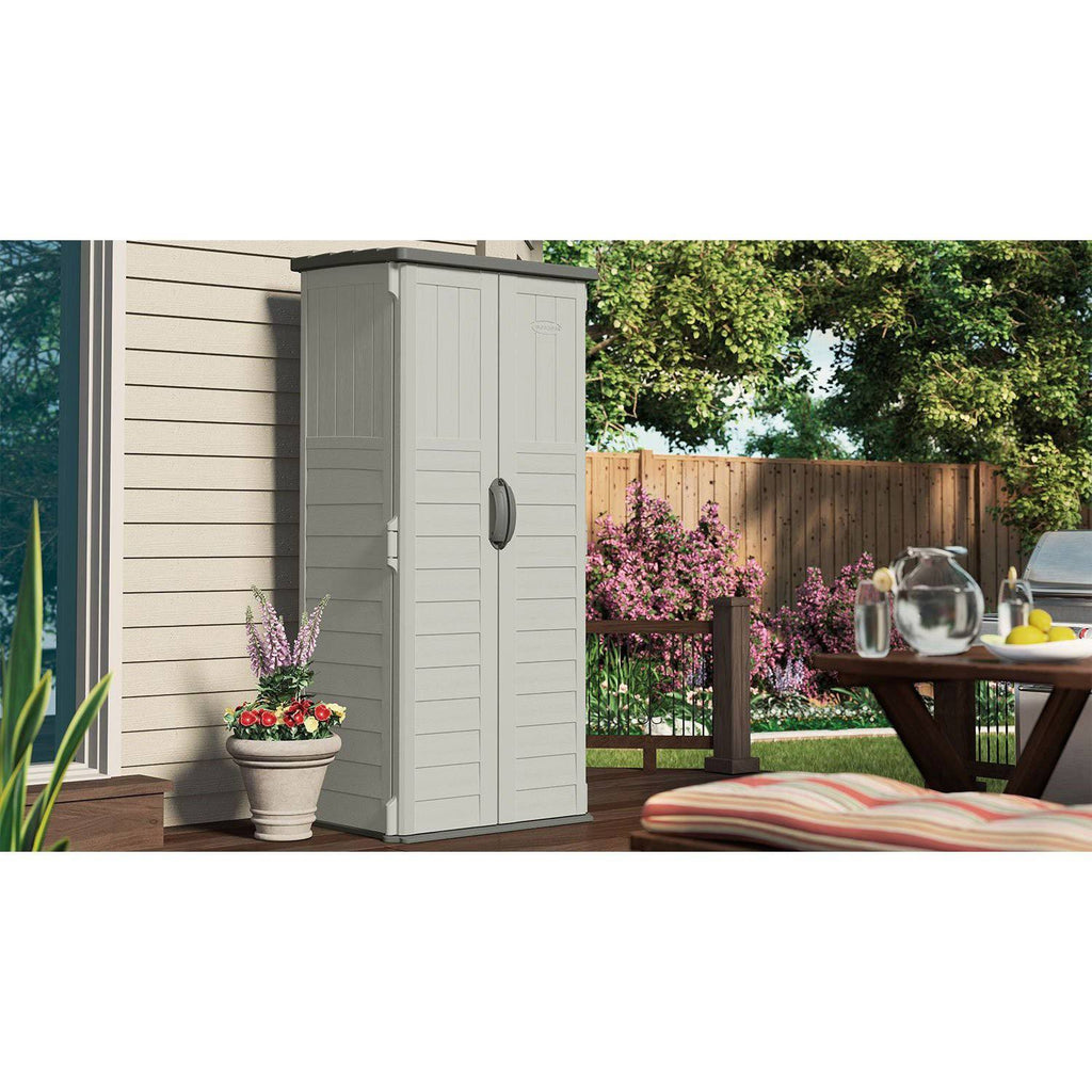 22 Cubic Feet Resin Vertical Storage Shed (2 Pack) T497366