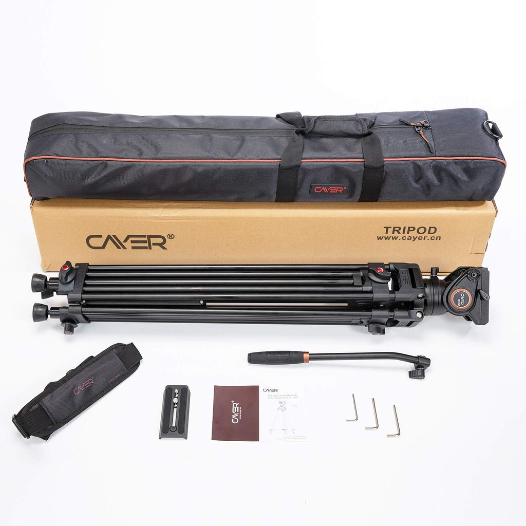 Heavy Duty 64 inches Aluminum Video Tripod with Fluid Head V1299