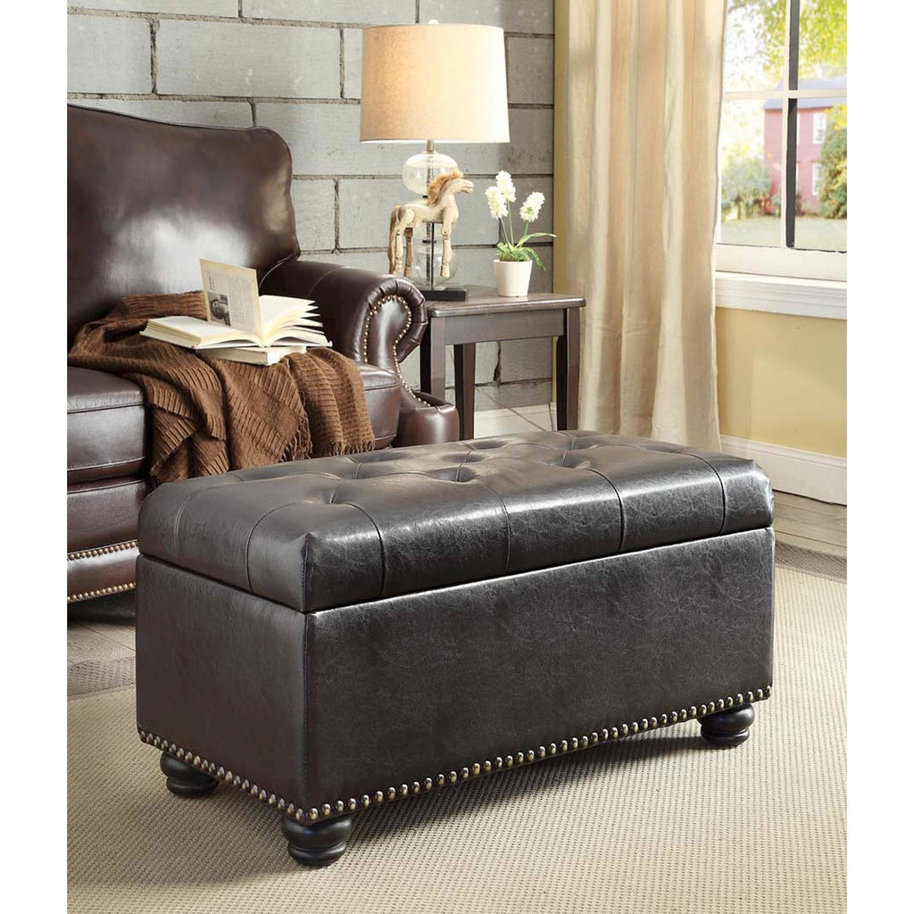 Brown Storage Ottoman M927