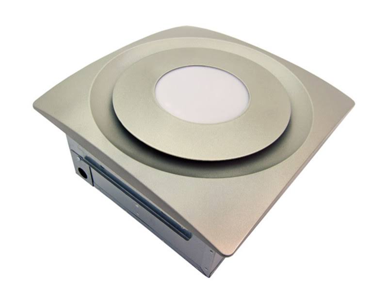 Satin Nickel Bathroom Fan with Light and Sensor Y35282