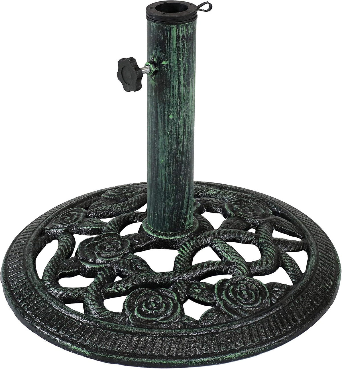 Green Cast Iron Patio Umbrella Base Stand D4423