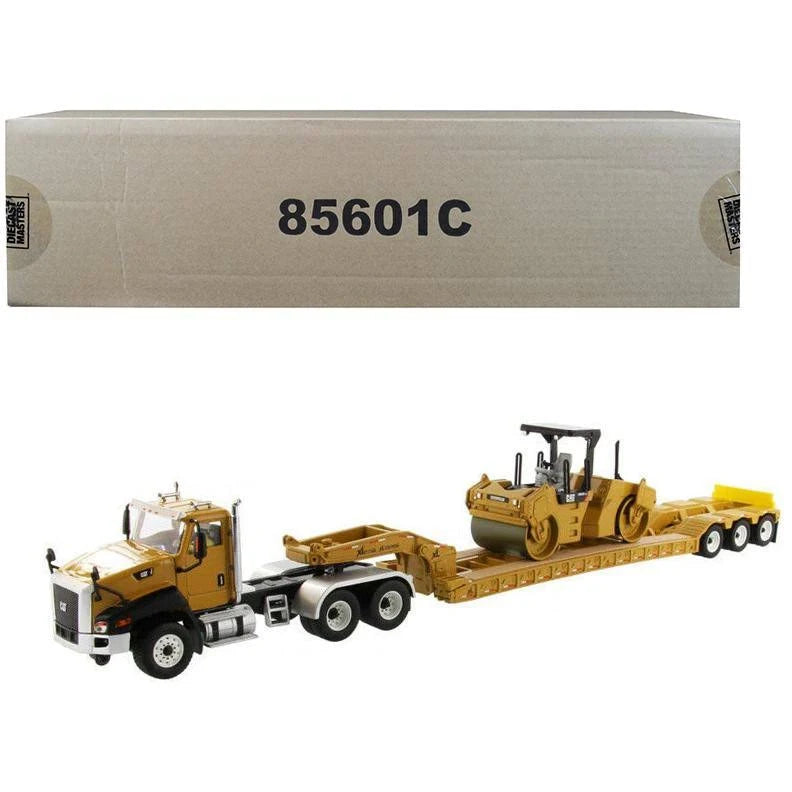 Cat Caterpillar CT660 Day Cab w/Lowboy Trailer u0026 CB-534D XW Vibratory Asphalt Compactor 2 PC Set 1/50 K621784