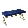 Blue/Gold Velveteen Bench M5354