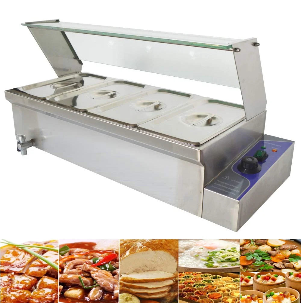 4-Pot Buffet Food Warmer Stainless Steel I761