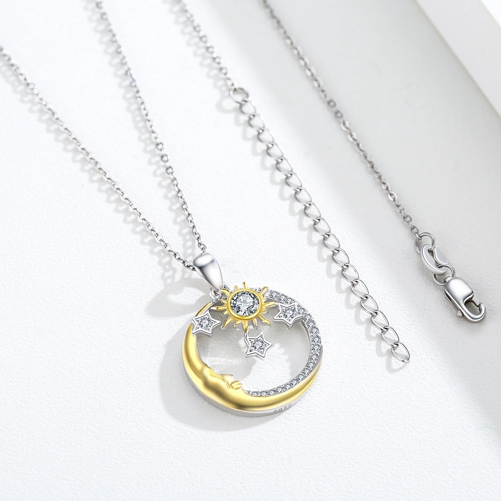 925 Sterling Silver Cubic Zirconia Pendant Necklace D51610