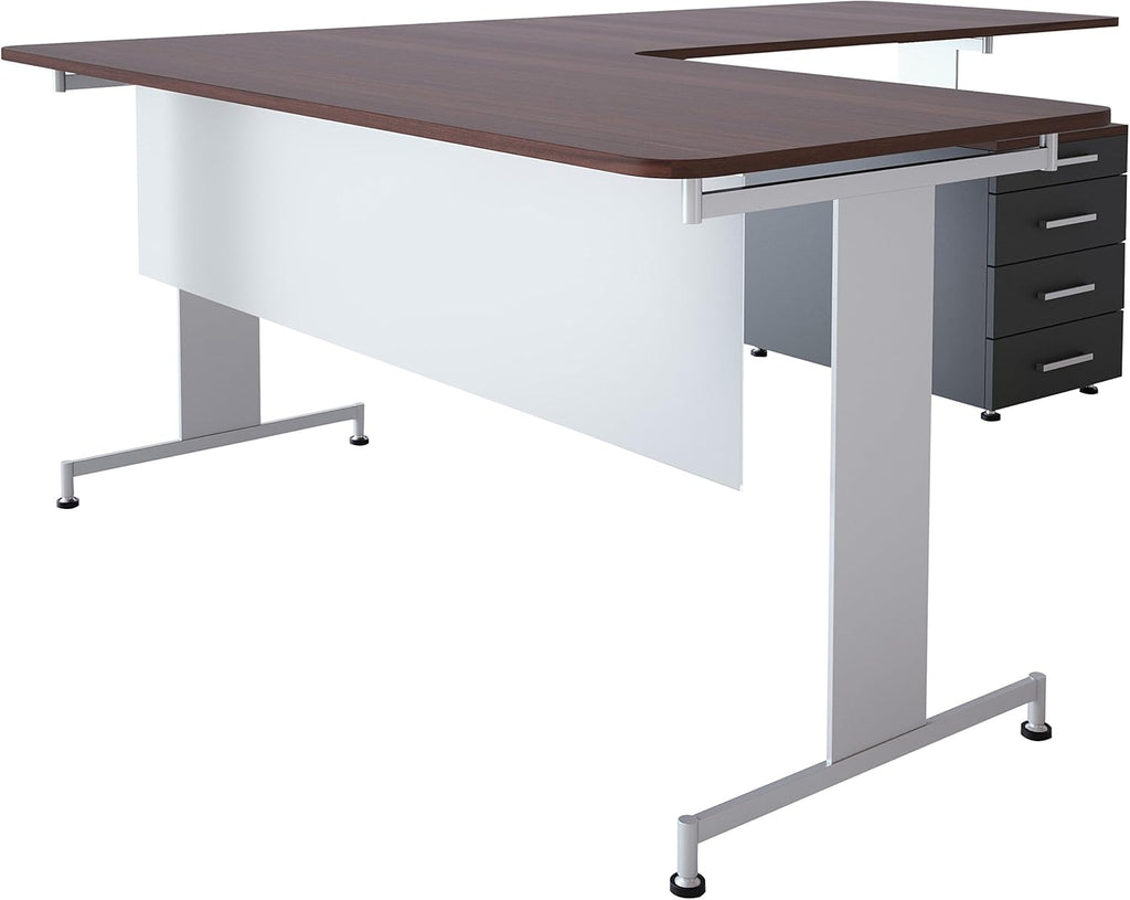 12" Frosted Acrylic Desk and Table Mounted Modesty Panel, Aluminum Frame, 12" x 72" G588