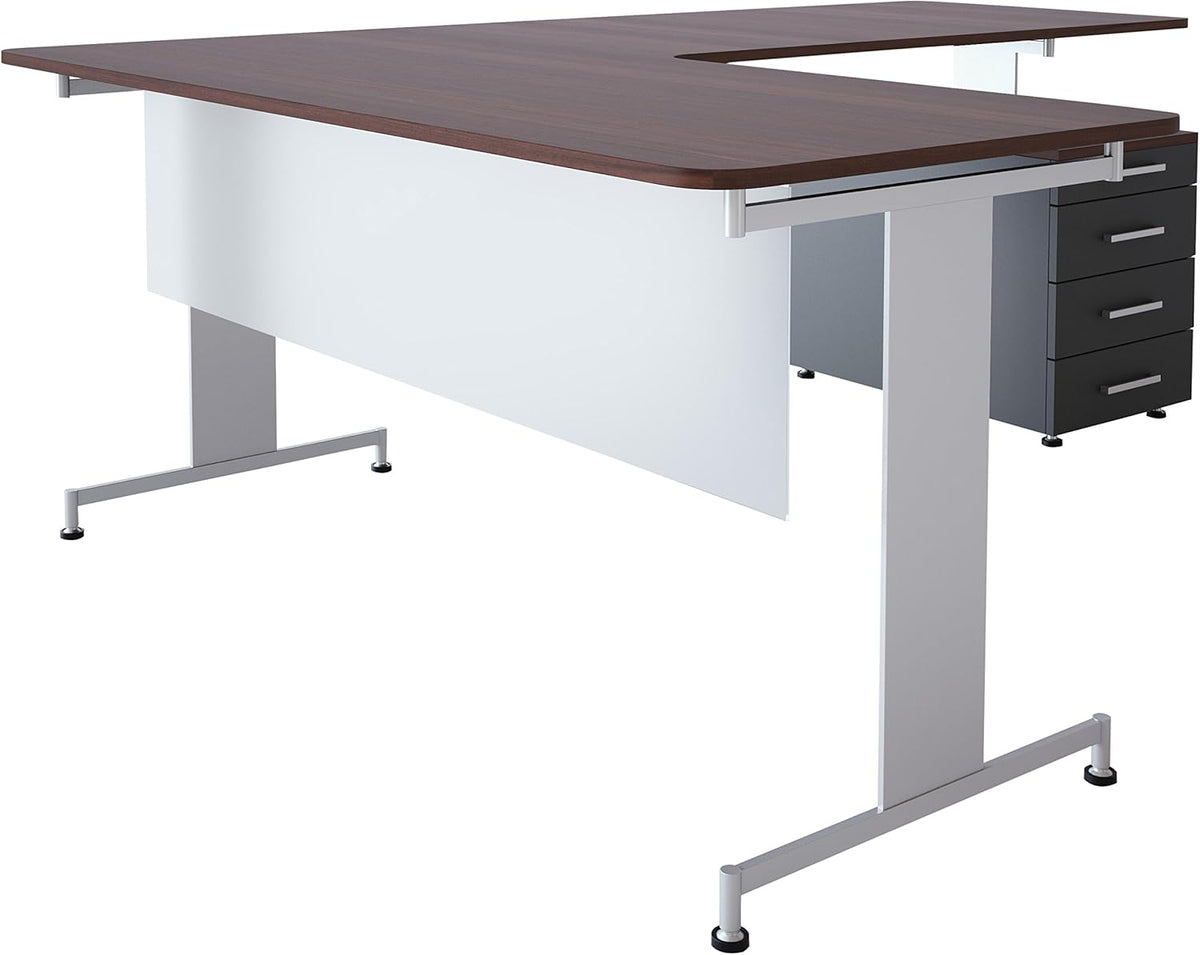 12" Frosted Acrylic Desk and Table Mounted Modesty Panel, Aluminum Frame, 12" x 72" G588