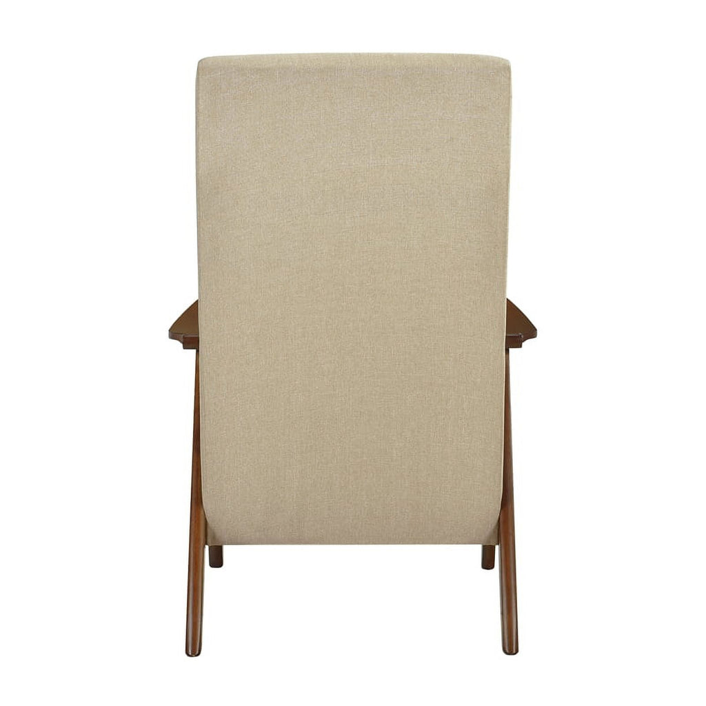 Brown Solid Wood and Fabric Accent Chair F17350
