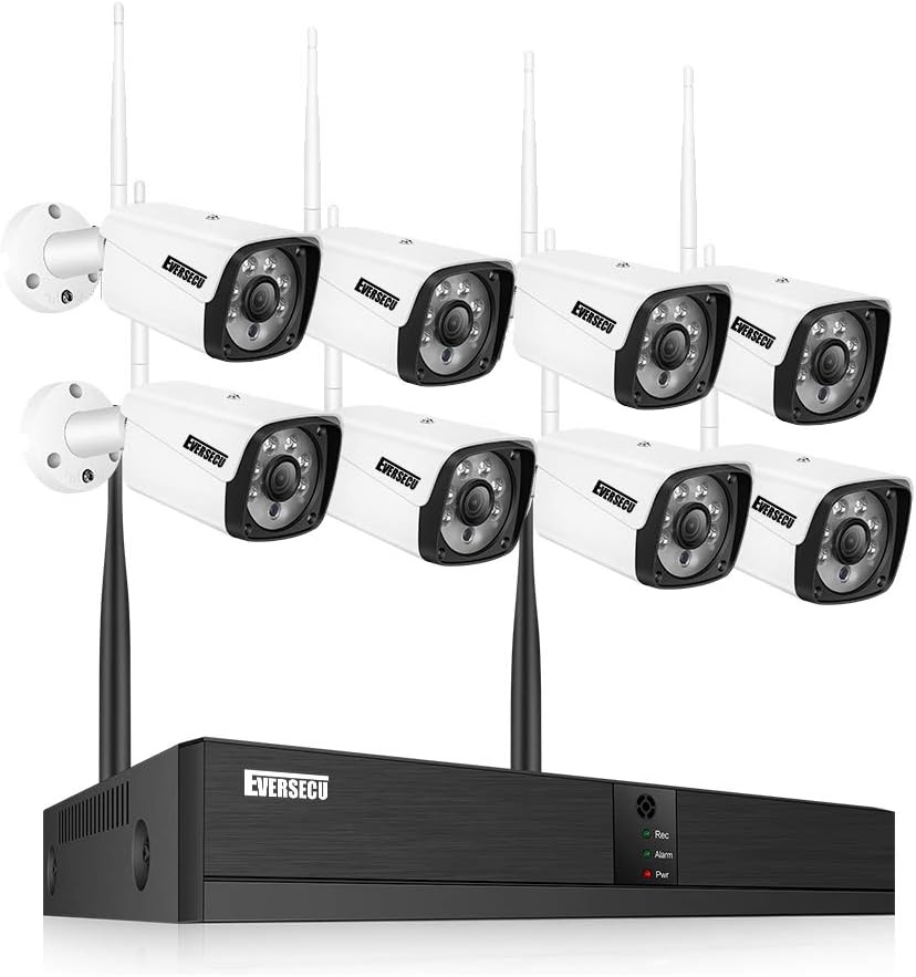 8CH Wireless Security Camera System with 8pcs 1080P Bullet IP Cameras and 1pcs 8CH 1080P NVR I1448