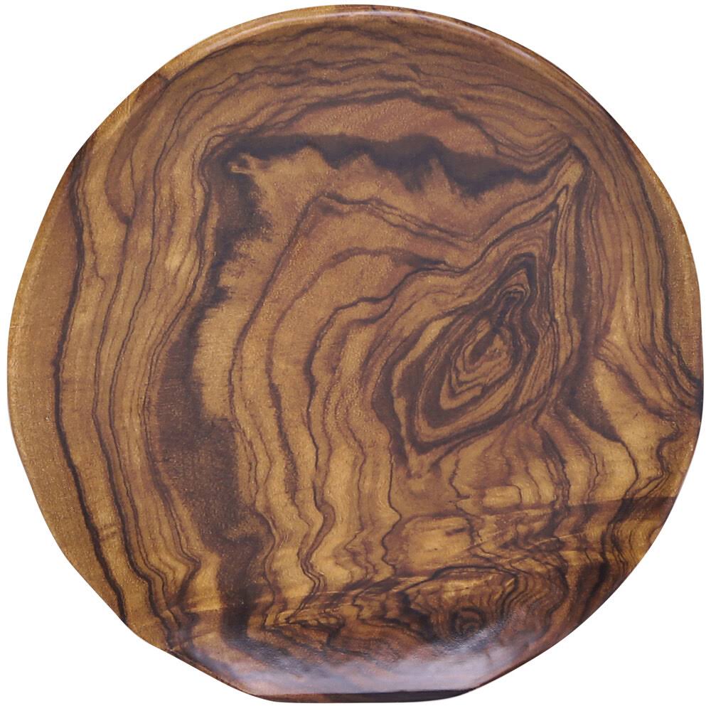 8 1/2x22 Round Wood Grain Melamine Plate C151890
