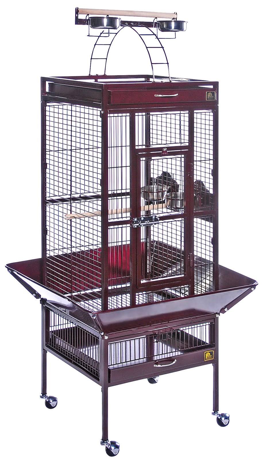 18x22 x 18x22 x 57x22 Garnet Red Wrought Iron Cage W2006