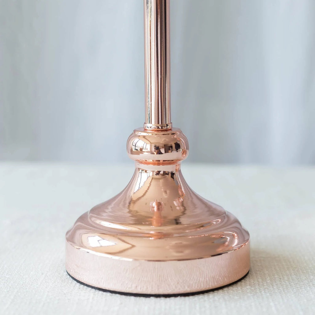 2 Rose Gold 18x22 Tall Faux Crystal Beaded Candle Holders N374