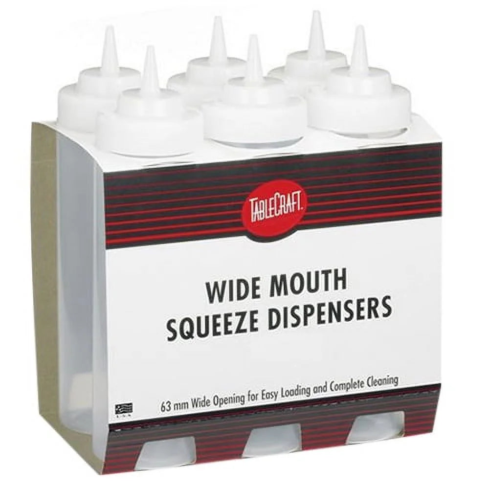32 oz Clear Plastic Squeeze Bottle, 6/Pack D458302