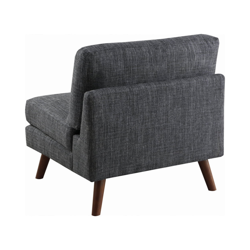 Dark Gray Fabric Armless Chair with Splayed Legs D338285