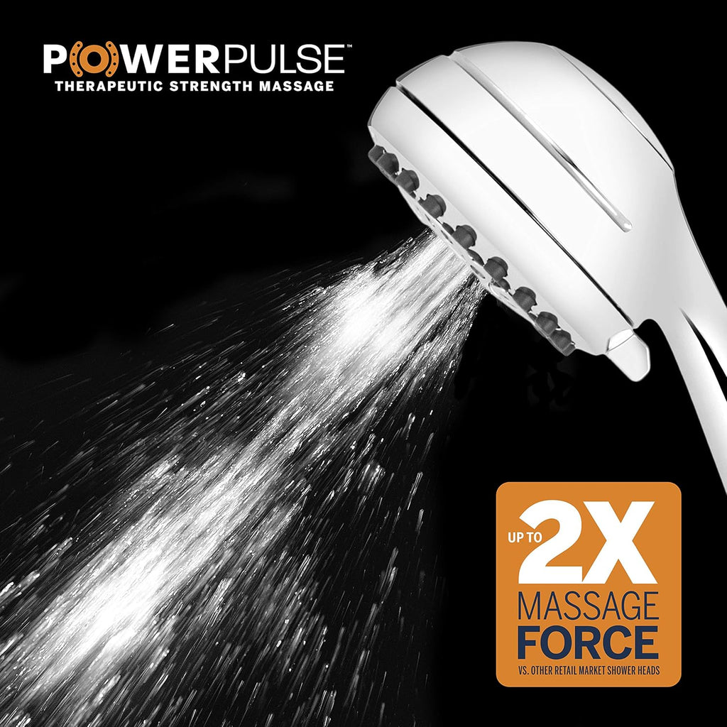 Chrome Hand Held Shower Head with 7 Spray Settings and 5' Hose, Chrome Shower Arm Diverter Pack of 2 L2398