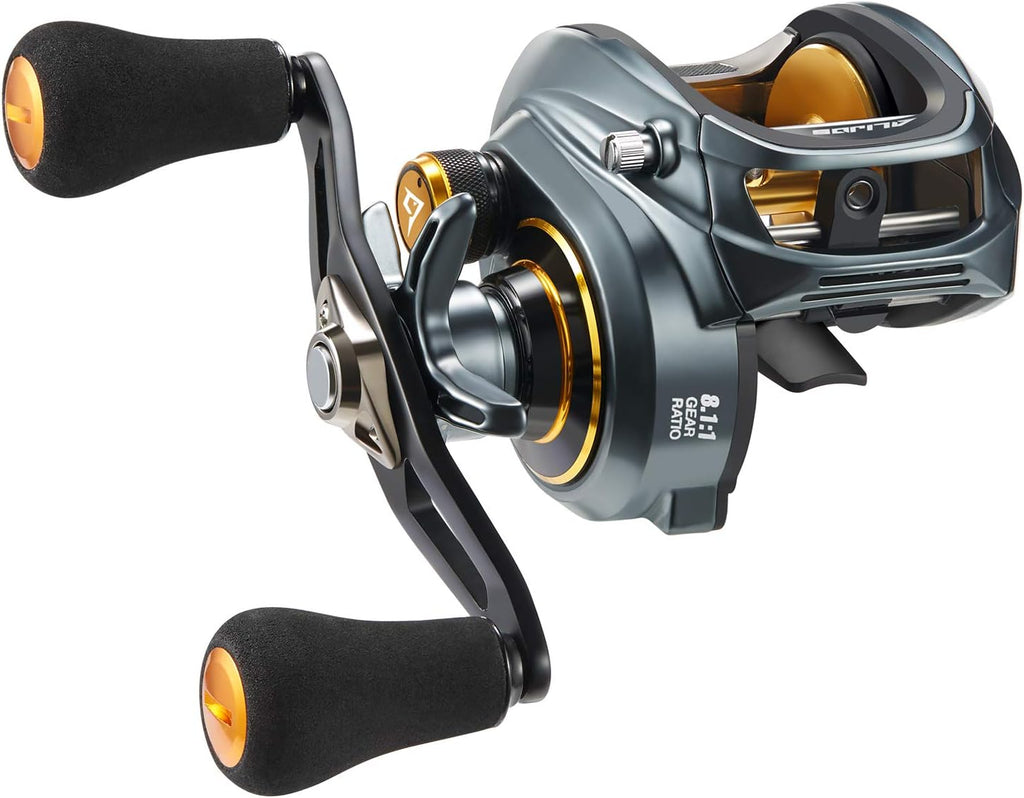Aluminum Frame Baitcasting Reel, 33Lbs Max Drag, 5.9:1/8.1:1 Gear Ratio E75920