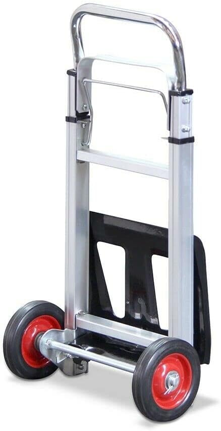Folding Aluminium Hand Trolley with Anti Puncture Tyres, 220LB Load Capacity, White N40476