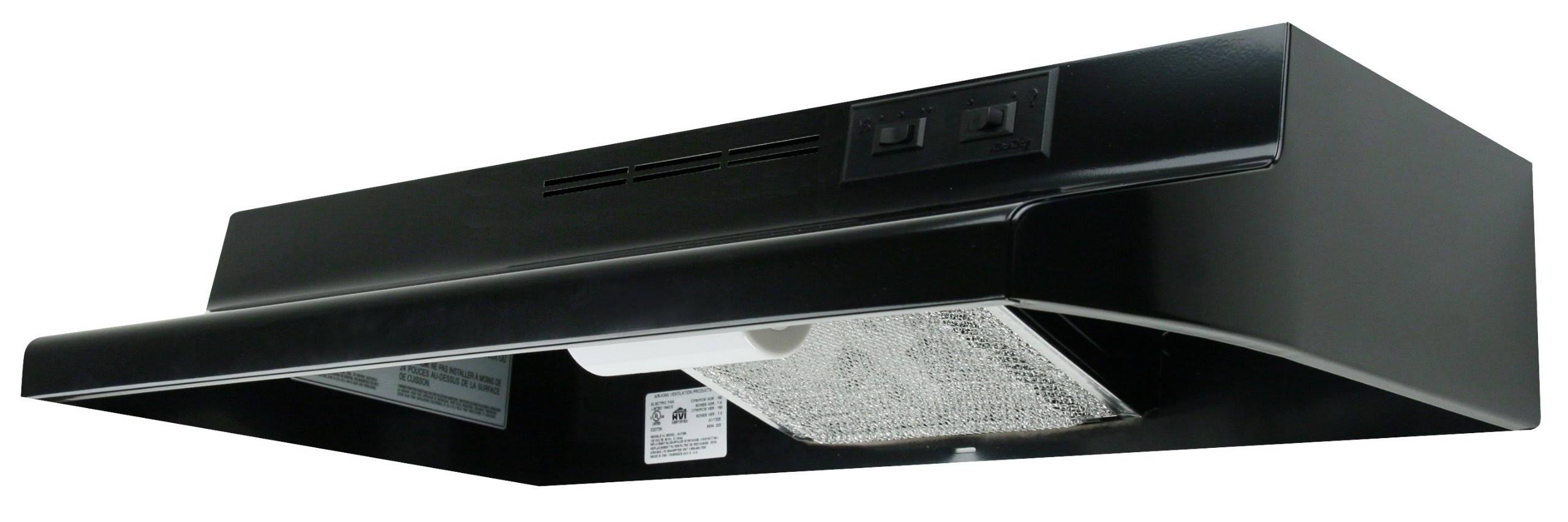 42x22 180 CFM 2-Speed Under Cabinet Range Hood Black C820
