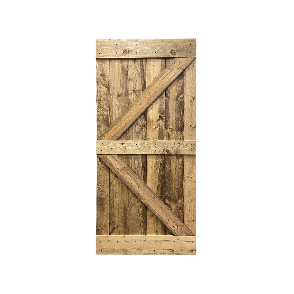 Espresso Solid Knotty Pine Wood Interior Sliding Barn Door Slab F92451