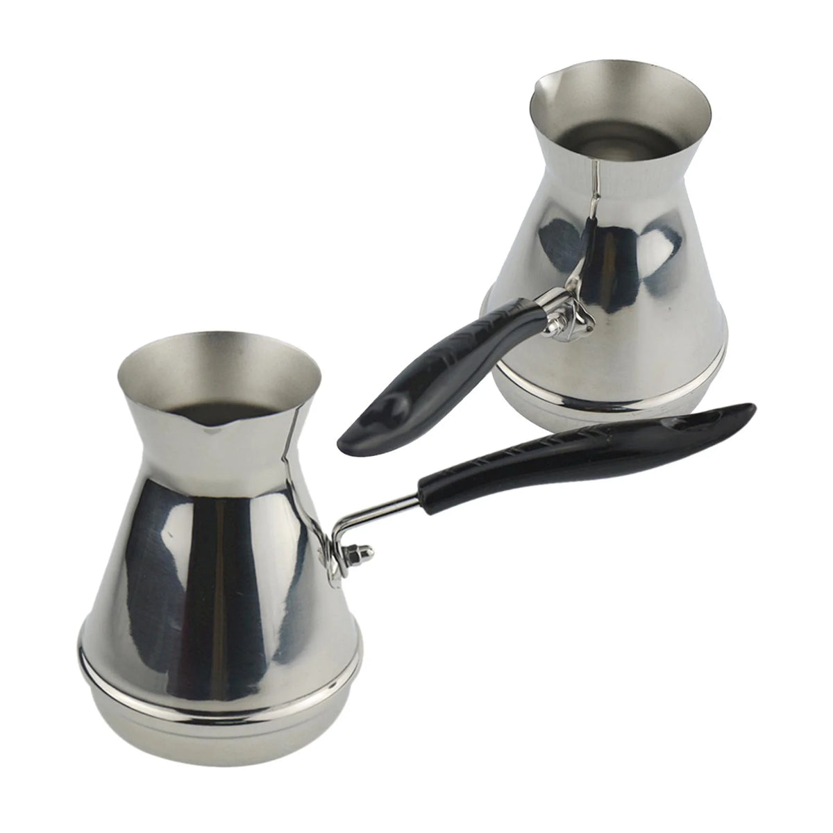 2 Pcs Stainless Steel Turkish Coffee Pot 17oz H380948