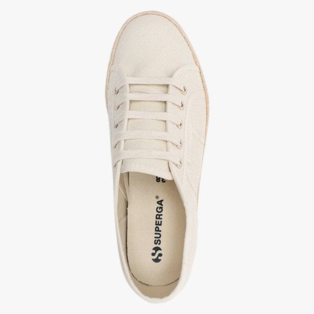 Light Sand Beige Canvas Rope Flatform Shoes W439