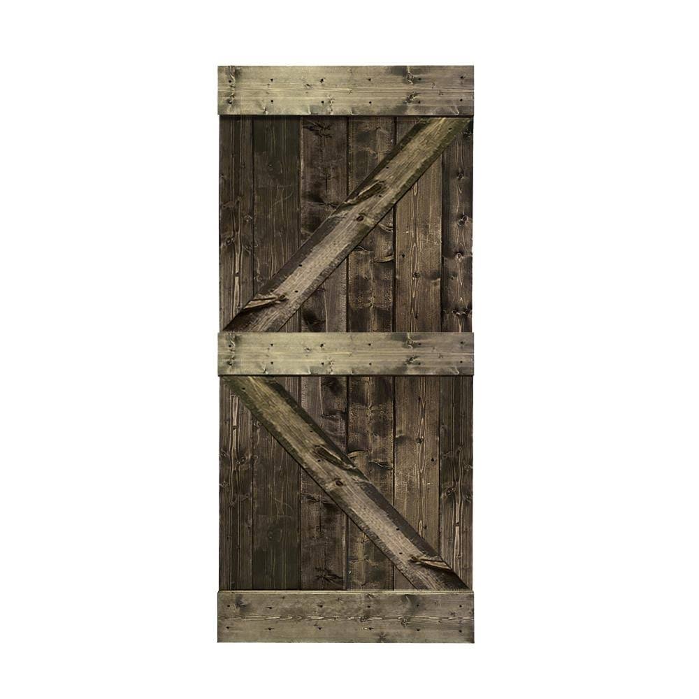 Espresso Solid Knotty Pine Wood Interior Sliding Barn Door Slab F92451