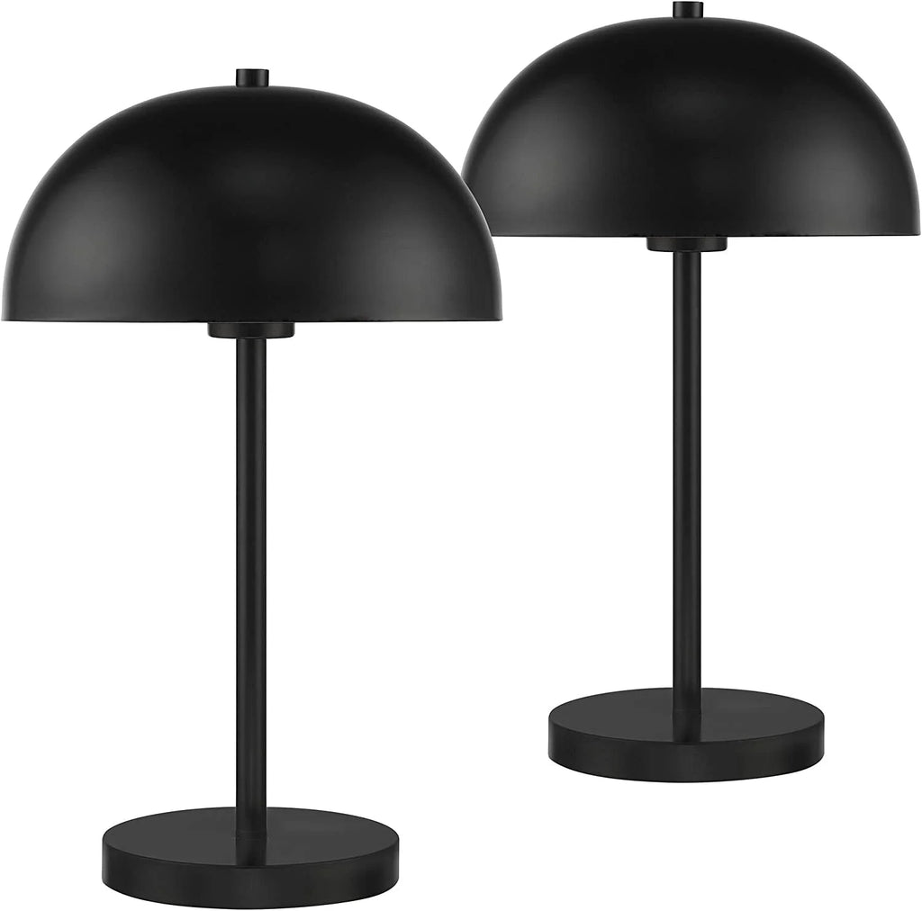 Black Metal Dome Shade Table Lamps Set of 2 T228859